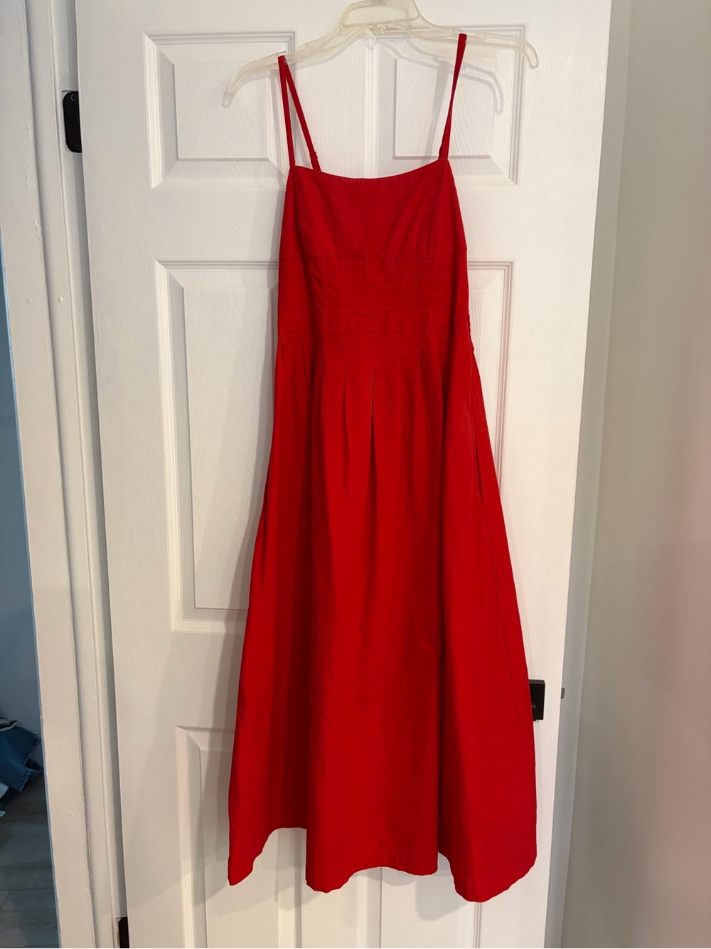 Sim & Sam Red maxi cotton sundress Size Medium beautiful red w pockets